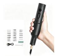 Electric Wood Carving Tool Set, Cordless Rotary Tool Kit | Precision Engraving Knife Set, Copper motor and alloy blades deliver precise shaping and detail work(Black,20 Blades)