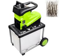 Electric Wood Chipper, 2800W High-Power Motor, Low Noise 94dB, 60L Detachable Storage Box, Ideal for Branches & Leaf Mulching, Sustainable Gardening