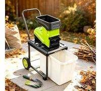 Electric Wood Chipper & Shredder, 1.8" Cutting Diameter, High-Power Electric Chip Processor for Garden Waste, Leaves, and Branches