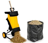 Electric Wood Chipper Shredder, 20MP Power, 40mm Max Diameter, Efficient Yard Waste Management, Includes Wheels, Locking Knob, Plunger, Collection Bag