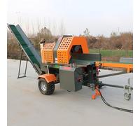Electric Wood Log Splitter with Rolling Base - Horizontal Design for Fast and Safe Firewood Cutting in Forestry or Factory Use