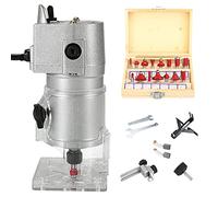 Electric Wood Router, Compact Wood Router Tool, Wood Trimmer Palm Router, Woodworking Joiner Set for Slotting Trimming Carving 800W 30000 RPM Handheld Trimming Machine 1/4" Collets