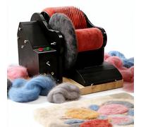Electric Wool Combing Machine, Drum Carding Device with Foot Pedal, Adjustable Speed, Fast Wool Blending for DIY Crafts and Felt Projects
