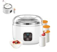 Electric Yogurt Maker, 1L Automatic Fermenter with Adjustable Temperature & Time Control, Stainless Steel Liner, Includes 4 Easy-Clean Cups - Ideal for Home & Cafe Greek Yogurt.
