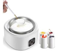 Electric Yogurt Maker with Adjustable Temperature & Time Control - Stainless Steel Liner, 1L Automatic Fermenter for Home and Cafe