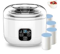 Electric Yogurt Maker with Stainless Steel Pot & Ceramic Cups, 2 Modes for Homemade Yogurt & Rice Wine, Perfect for Home & Office Use