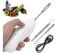 Electric Zucchini Apple Peeler Corer, Stainless Steel Fruit Vegetable Corer Remover with 2 Cutter Heads - Handheld Fish Scale Scraper, Seafood Descaler for Kitchen