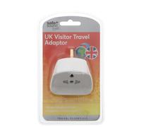 Safe and Sound UK SA6031 Visitor Electrical Adaptor, Single Socket Converts Plugs to a UK Plug Socket, White, 17 cm