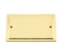 Electrical Blanking Plate Double 2 Gang - Mirror Polished Brass - Victorian