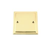 Electrical Blanking Plate Single 1 Gang - Mirror Polished Brass - Victorian