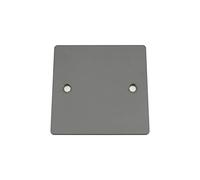 Electrical Blanking Plate Single 1 Gang - Polished Black Nickel - Flat