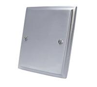 Electrical Blanking Plate Single 1 Gang -Satin Matt Chrome - Victorian