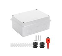 Electrical Box, Outdoor Waterproof Box IP65 Junction Box with Reserved Holes,Project Box Power Cord Enclosure White