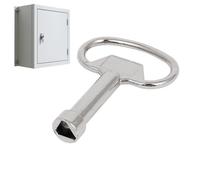 Electrical Cabinet Key - 7.8x4.6x0.5cm Metal Triangle Wrench, Triangle Cabinet Spanner Socket Keys | Triangular Panel Lock Key For Spigots Cupboard Security Box HVAC Unit Train Garage Electrician Tech
