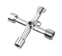 Electrical Cabinet Key, Polished Antirust 4 Way Utilities Key,Triangle/Square/Panel Cross Key for Faucet,Gas Meter,Valve,Spigots,Electrical Cabinet Opening
