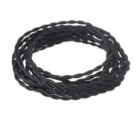 electrical cable， Vintage Braided Pendant Lamp Wire 2 * 0.75mm Retro Twisted Crafting Rope Electrical Beige Textile Electric Cable(Black,2m)