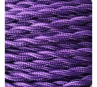 electrical cable， Vintage Braided Pendant Lamp Wire 2 * 0.75mm Retro Twisted Crafting Rope Electrical Beige Textile Electric Cable(Purple,15m)