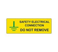 Electrical Connection Do Not Remove Safety Label Roll of 250 Self-Adhesive Vinyl 75mm x 25mm