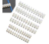 Electrical Connector Blocks Kit, 6Pcs Terminal Block Strip 3A 5A 10A Dual Row 12 Way Electric Wire Connectors, Cuttable Screw Terminal Barrier Strip for Household Wiring and Cable Joining
