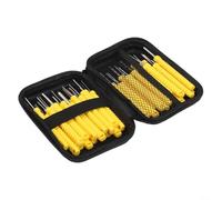 Electrical Connector Depinning Kit 30PCS Featuring Angled Hooks and Tapered Tips for Delicate Operations (Yellow)