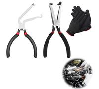 Electrical Connector Pliers, 2Pcs Fuel Line Plier with Straight and Bend, Black Gasoline Pipe Joint Removal Pliers for Oil Pipes Car Wiring Hose Clips Spark Plug