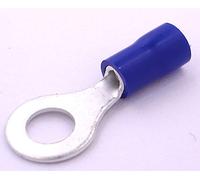 Electrical Connectors -100x Insulated Ring Connector Terminals- Blue 6.4mm - FREE FIRST CLASS UK POSTAGE!