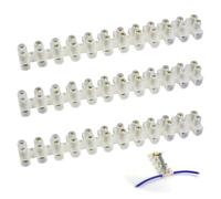 Electrical Connectors 3 Pack, 30 A 12 Way Electric Wire Connectors Clear Barrier Electrical Cable Connectors Terminal Block Connecting Brass Strip Chock Blocks for Wiring Cable