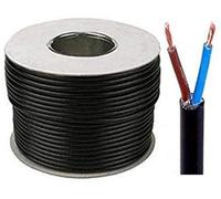 Electrical Core Round PVC Mains Electrical Cable Copper - 3182Y 2 Core x 1.0 mm² 10 Amp PVC Flexible Cable Cut To Length Flex-Wire High Temperature Resistance (Black, 100 Meters)