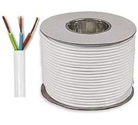 Electrical Core Round PVC Mains Electrical Cable Copper - PVC Flexible Cable Cut To Length Flex-Wire High Temperature Resistance 3 Core x 0.75 mm (White, 10 Meters)