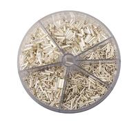 Electrical Crimp Cord Wire End Terminal Ferrules, 1900pcs 5-Model Non-Insulated Kit for Reliable Termination in Home & Garden, Industrial, and Marine Wiring Projects