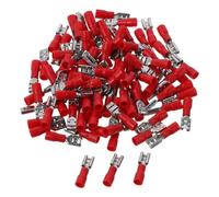 Electrical Crimp Terminal 100PCS FDD1.25-187 Quick Disconnect 0.5-1.5mm² Red Female Connectors Easy to Use Insulated Spade Wire Connector