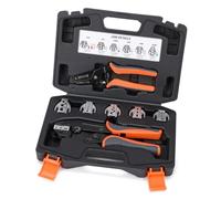 Electrical Crimping Tool Set with Interchangeable Dies | Multipurpose Ratchets Crimper Crimping Tool Set with Heat Shrink Splices and Cable Lugs for Marine Solar