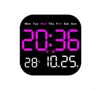 Electrical Digital Wall Clock, LED Wall Clock with Remote Control, Multi-functional Display Alarm Clock Temp Date Time For Home (Red and Red)