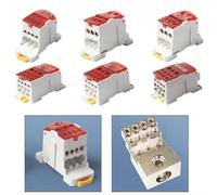 Electrical Distribution Terminal Block Connector with Flame Retardant Base, DIN Rail Compatible, Supporting 80A to 500A Power Connections (250A)