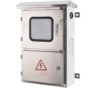 Electrical Enclosure 304 Stainless Steel, Outdoor Electrical Junction Box, Upper and Lower Split Door Design, Single Inspection Window, IP54 (size_name 60x80x20 cm/24x31x8 in)