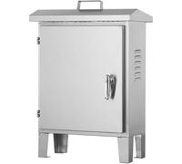 Electrical Enclosure 304 Stainless Steel, Weatherproof Outdoor Metal Electrical Junction Box Waterproof, Floor-Mounted with Legs, IP65(60x50x25cm/24x20x10in)