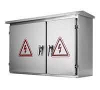Electrical Enclosure Double-Door Large, Weatherproof Outdoor Metal Electrical Junction Box Waterproof, 304 Stainless Steel, IP65(80x60x20cm/31x24x8in)