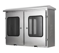 Electrical Enclosure Double-Door, Weatherproof Outdoor Electrical Junction Box Waterproof, 304 Stainless Steel, IP55, Observation Window(60x80x25cm/24x31x10in)