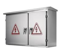 Electrical Enclosure Double-Door, Weatherproof Outdoor Metal Electrical Junction Box Waterproof, Large Wall-Mounted, IP65(100x80x20cm/39x31x8in)