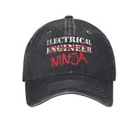 Electrical Engineer Ninja Baseball Cap Unisex Distressed Washed Headwear Theatre Job Title Outdoor All Seasons Adjustable Hat Cotton,for All Seasons