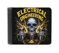 Electrical Engineering Leather Minimalist Wallet for Men Women Slim Bifold Purse with Card Holder