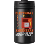 Electrical Engineers Have Just The Right Spark Funny Coffee Cup Travel Mug for Hot & Cold Drinks Double Walled Thermal Mug with Leakproof Lid Black