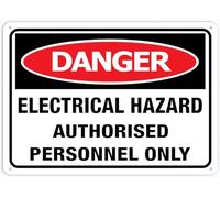 Electrical Hazard Authorised Personnel Only Sign Metal Signs 12X8 Inch Rust Free Aluminum,Uv Ink Printing,Durable/Weatherproof Outdoor For Home
