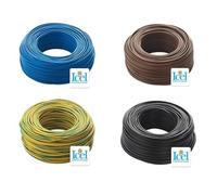 Electrical ICEL Cable Unipolar Insulating FS17 Skein for home installations construction companies 4 skeins of 100 meters 400 meters total Colour Blue-Black-Brown-Yellow/Green (2.5 mm)