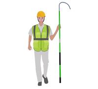 Electrical Insulated Rescue Hook with Pole Portable, 3 5 6 10ft Long Electrocution Life-Saving Equipment Device, 10kv-110kv High Voltage Epoxy Splice Insulated Rod/Poles(Green,2m/6.5ft)