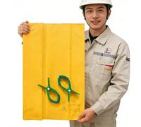 Electrical Insulating Mat Voltage Insulating Blanket Outdoor, Portable Electrical Insulated Safety Mat with Clamps, Electric Protection Cover for Substations/ Distribution(10kv,3.3x6.6ft/100x200cm)