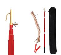 Electrical Insulation Discharge Rod Stick, Fiberglass Red 2 3 4 Section Telescopic Safety Electricity Equipment with Anti Slip Rubber Handle, Sturdy and Durable(35 kV - 4.9ft/1.5m)