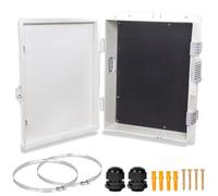 Electrical Junction Box, Outdoor Water Resistant Nema Enclosure, Ventilated ABS Plastic WiFi Project Box with Internal Mounting Panel & Hinged Cover 13" L x 9" H x 3.7" W