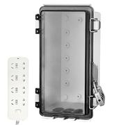 Electrical Junction Box, Outlet Box with Clear Cover, Dustproof Case with Lock for Electronics Home Power Project Security Outdoor