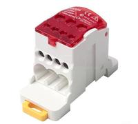 Electrical Junction Box Terminal Block 80A to 500A Power Distribution Connector with DIN Rail Mount and Flame Retardant Base for Secure Connections (80A)